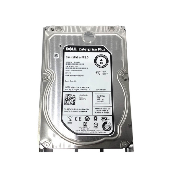 Top view of Dell 3.5in 4TB SAS 6Gb/s Hard Drive w/ caddy