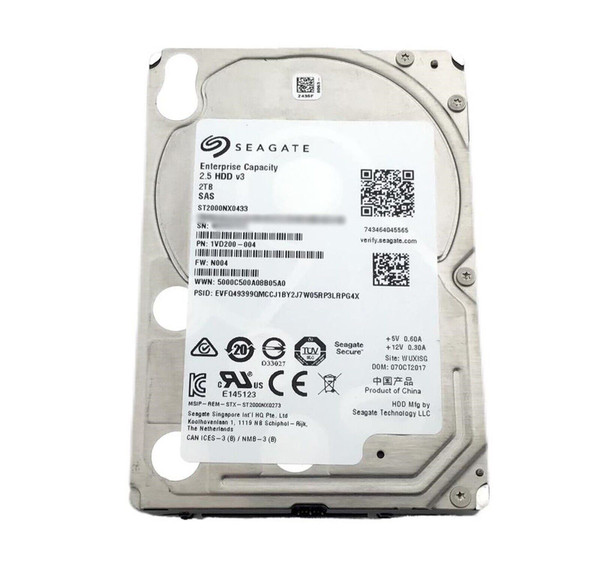 front view of 2TB SAS