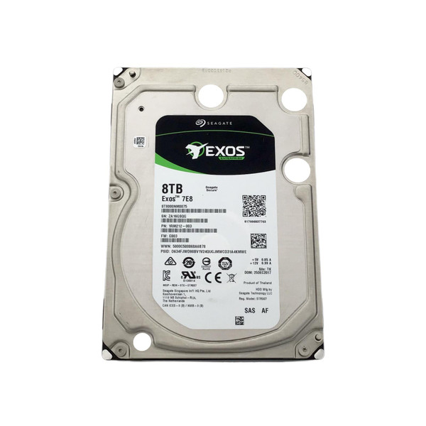 GRADE A! SEAGATE EXOS ST8000NM0075 3.5in 8TB 7.2K 12Gbps SAS-3 Server Hard Drive