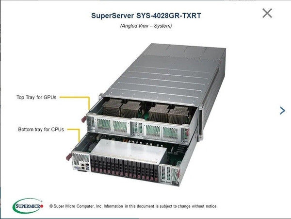 image of 4028GR-TXRT GPU Server angled view