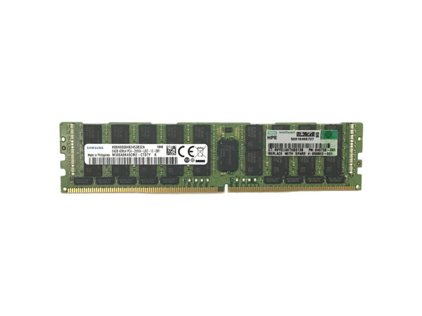 Front view of the HP 64GB DDR4 Server Memory