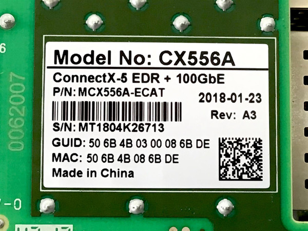 Back Photo Showing Model and PN