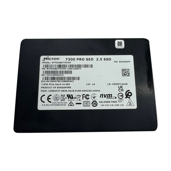 front view of 7.68TB NVMe front view of 7.68TB NVMe