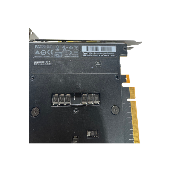 Zoomed-in view of Tesla V100 32GB GPU