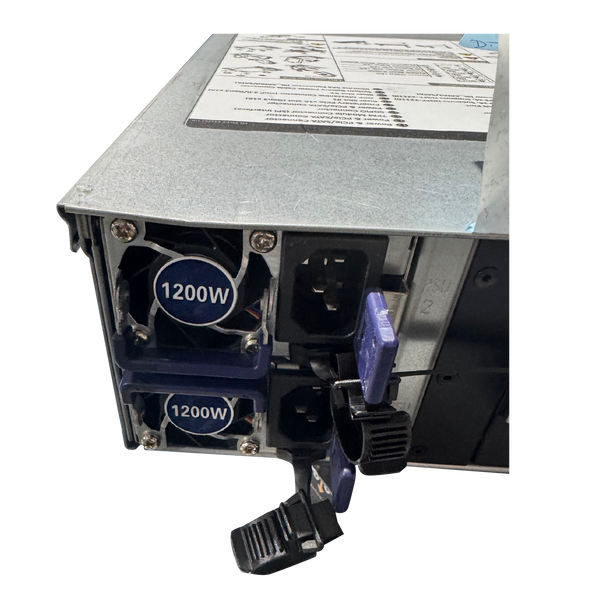 Rear photo of a Gigabyte Server zoomed-in on the power supply