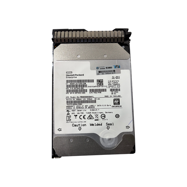 Front view of HP 861609-001 8TB SATA HDD 3.5" Drive