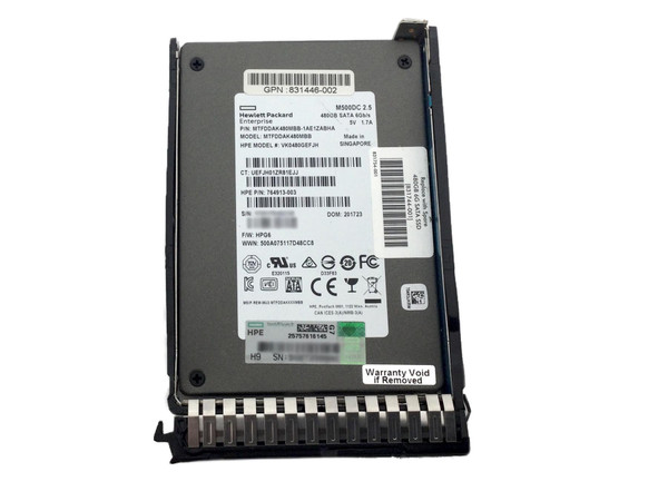 Front view of HP 831446-002 480GB SATA SSD 2.5" drive