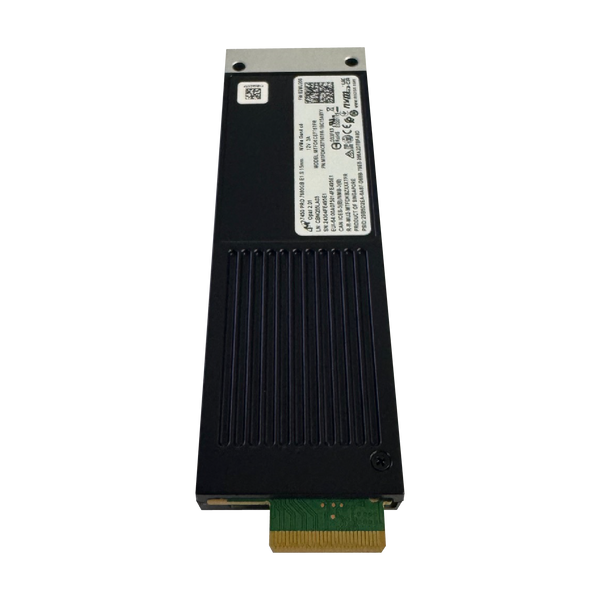 Front view  of 7.68 NVMe Micron MTFDKCC7T6TFR-1BC15ABYY drive