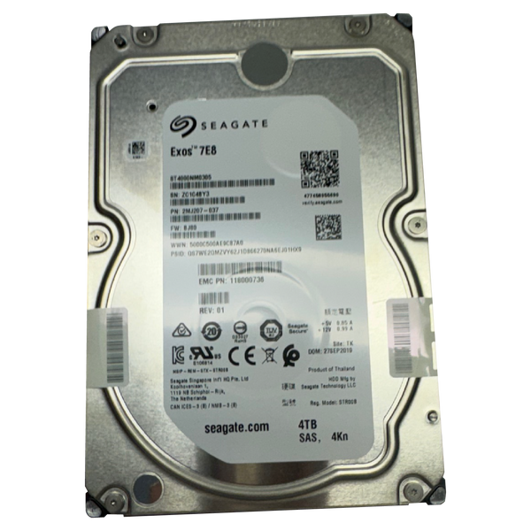 Front view of Seagate 4TB SAS 3.5" Server Drive