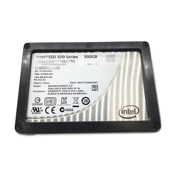 Front view of SSDSA2CW300G3 Intel drive