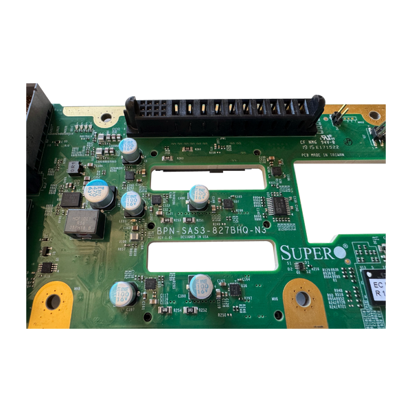 Close up view of BPN-SAS3-827BHQ-N3 Backplane Board