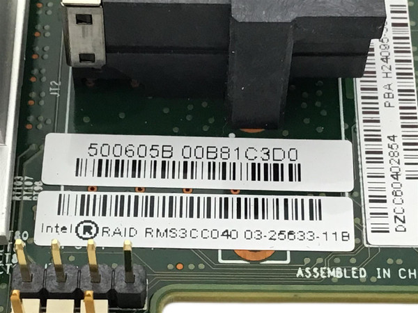 Close up view of Intel RAID Module RMS3CC040