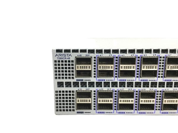 Left side view of DCS-7280CR-48-F Arista switch