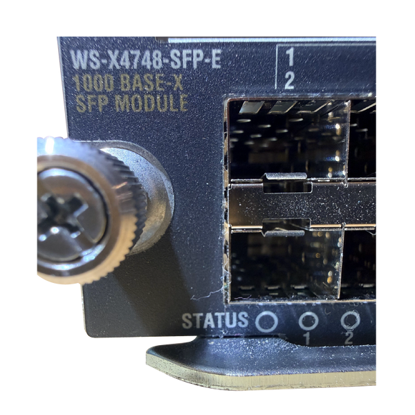 Front-left close-up of Cisco WS-X4748-SFP-E