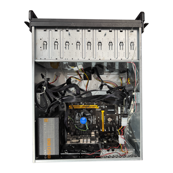 4U GPU Mining Rig TB250-BTC Intel G3900 CPU EVGA 850BQ PSU 80+ Bronze