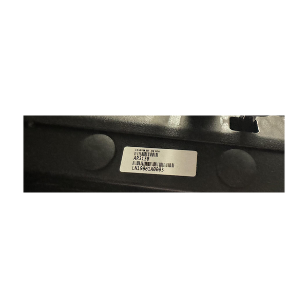 Here is the alt-text and a detailed image description for 4.jpg, optimized for screen readers, inventory verification, and e-commerce transparency.

Short Alt-Text (For HTML or eBay image tags)
"A close-up shot of the white manufacturer sticker on a black APC server rack frame, displaying model number AR3150 and serial number LN19061A0005 with barcodes