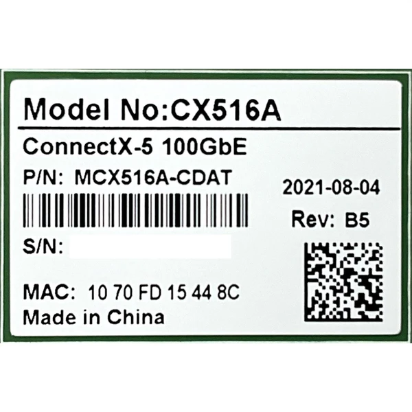 Back Photo Showing Model and PN