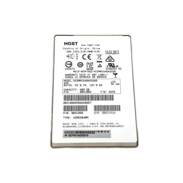 NEW 400GB SAS SSD HGST Ultrastar 2.5" Server SSD Drive 12Gbps