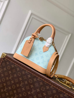 Louis Vuitton Alma BB M27526 Blue Coated canvas Gold Hardware