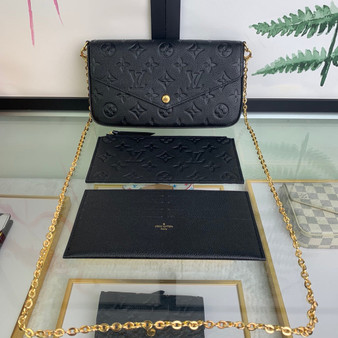 Louis Vuitton M64064 Félicie Pochette Monogram Leather Black