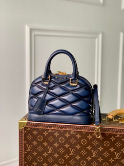 Louis Vuitton Alma BB M23666 Navy Blue Lamb leather Gold Hardware