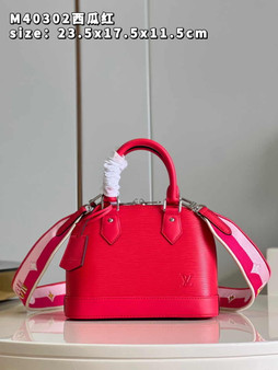 Louis Vuitton Braided Alma BB Bag M59217 Red Epi Leather