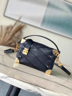 Louis Vuitton Side Trunk PM M83030 Black Lambskin - Default Title - View 1
