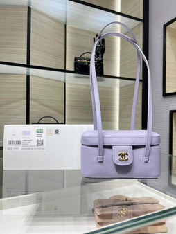 Chanel Long Vanity with Leather Strap AP5067, Calfskin Light Purple