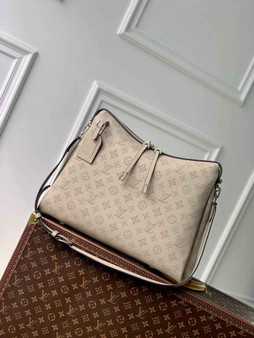 Louis Vuitton Hand It All MM Bag, M24133 Gray Mahina Calfskin - Default Title - View 1