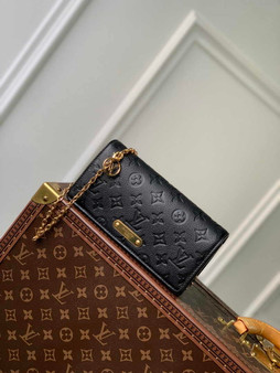 Louis Vuitton Wallet On Chain Lily M46919 Black Monogram Leather