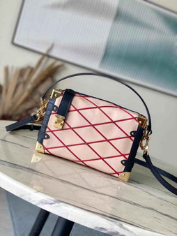 Louis Vuitton Side Trunk MM M24403 Beige Red Lambskin - Default Title - View 1
