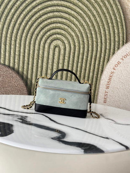 Chanel Vanity with Chain Mini | AP5186 Gray Suede Bag