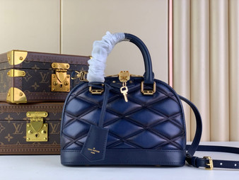 Louis Vuitton Alma BB Mini Top Handle Bag M23666 Navy Blue Lamb leather