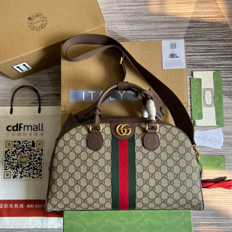 Gucci 723309 Savoy medium bowling bag Beige GG Supreme canvas
