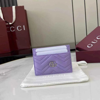Gucci GG Marmont card case �?43127 in purple leather
