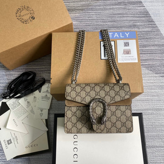 Gucci ‎�?21970 Dionysus GG Supreme mini bag beige