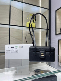 Chanel Long Vanity with Leather Strap AP5067, Calfskin Black