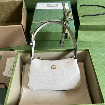 Gucci 739076 Aphrodite mini shoulder bag in beige leather - Default Title - View 1