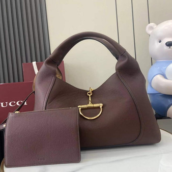 Gucci Softbit maxi shoulder bag, ‎837466 in dark brown leather