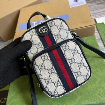 Gucci 671682 Ophidia mini bag blue leather