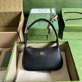 Gucci 739076 Aphrodite mini shoulder bag in black leather