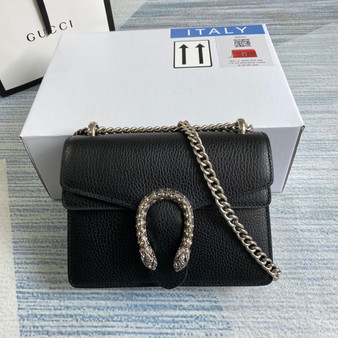 Gucci ‎‎421970 Dionysus leather mini bag black leather - Default Title - View 1