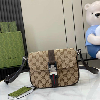 Gucci Mini GG crossbody bag �?02100 in dark brown GG canvas