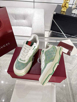 Gucci Re-Web sneaker �?07057 Green and ebony Original GG canvas
