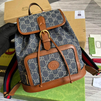Gucci 674147 Backpack with Interlocking G blue GG Supreme