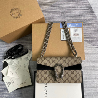 Gucci 499623 Dionysus GG small shoulder bag Black Supreme - Default Title - View 1