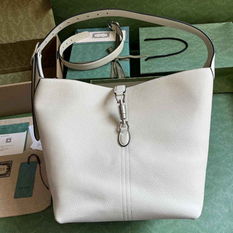 Gucci Jackie 1961 small crossbody bag 763103 in beige leather - Default Title - View 1