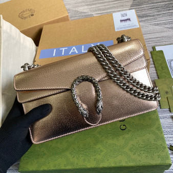 Gucci 499623 Dionysus GG small shoulder bag bronze leather