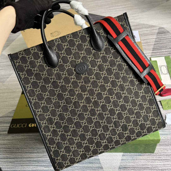 Gucci �?74155 Medium tote with Interlocking G Black GG Supreme canvas