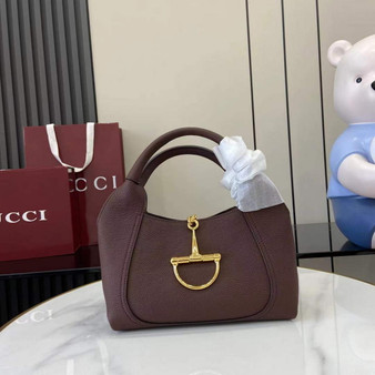 Gucci Softbit medium top handle bag, 837467 in dark brown leather